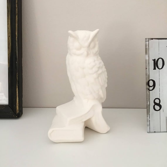White ceramic owl sale lamp