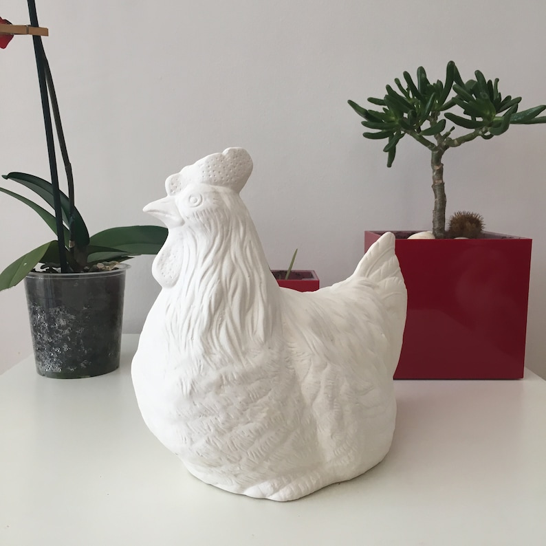 Ceramic Rooster Statue Ready to Paint Outdoor Sculptures Etsy