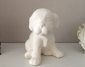 陶器の素焼きの犬の置物 - 手作りの DIY クラフト用品、犬好きや