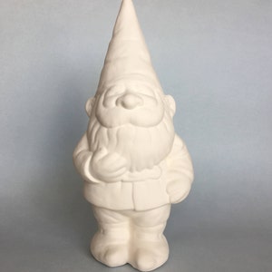 Statuetta di gnomo in ceramica fai da te, pronta da dipingere, statua di gnomo in biscotto per lavoretti, decorazioni da giardino o attività per bambini