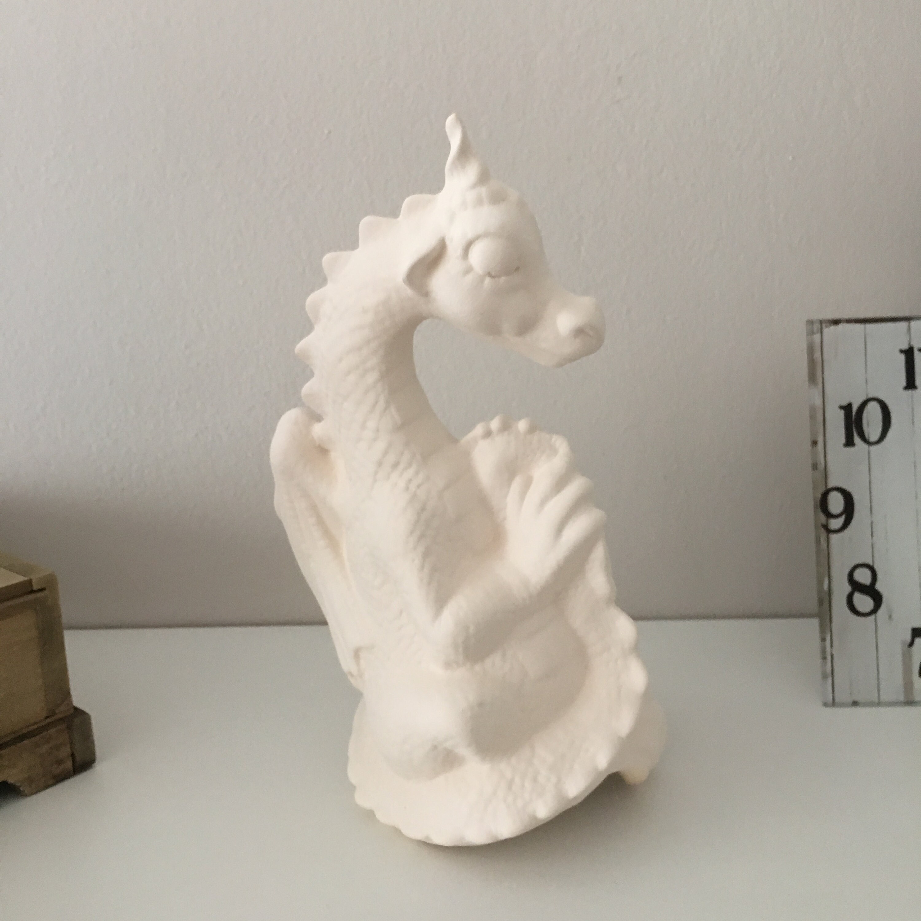 Figurine Serpent-dragon En Céramique Biscuit Non Peinte - Prête à Peindre DIY - Modèle Debout