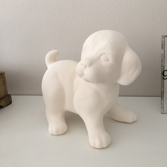 Ceramic Bisque Ready to Paint Puppy Dog with Bone Doc Holliday Mold Ceramic Bisque Ready to Paint Puppy Dog with Bone Doc Holliday Mold
