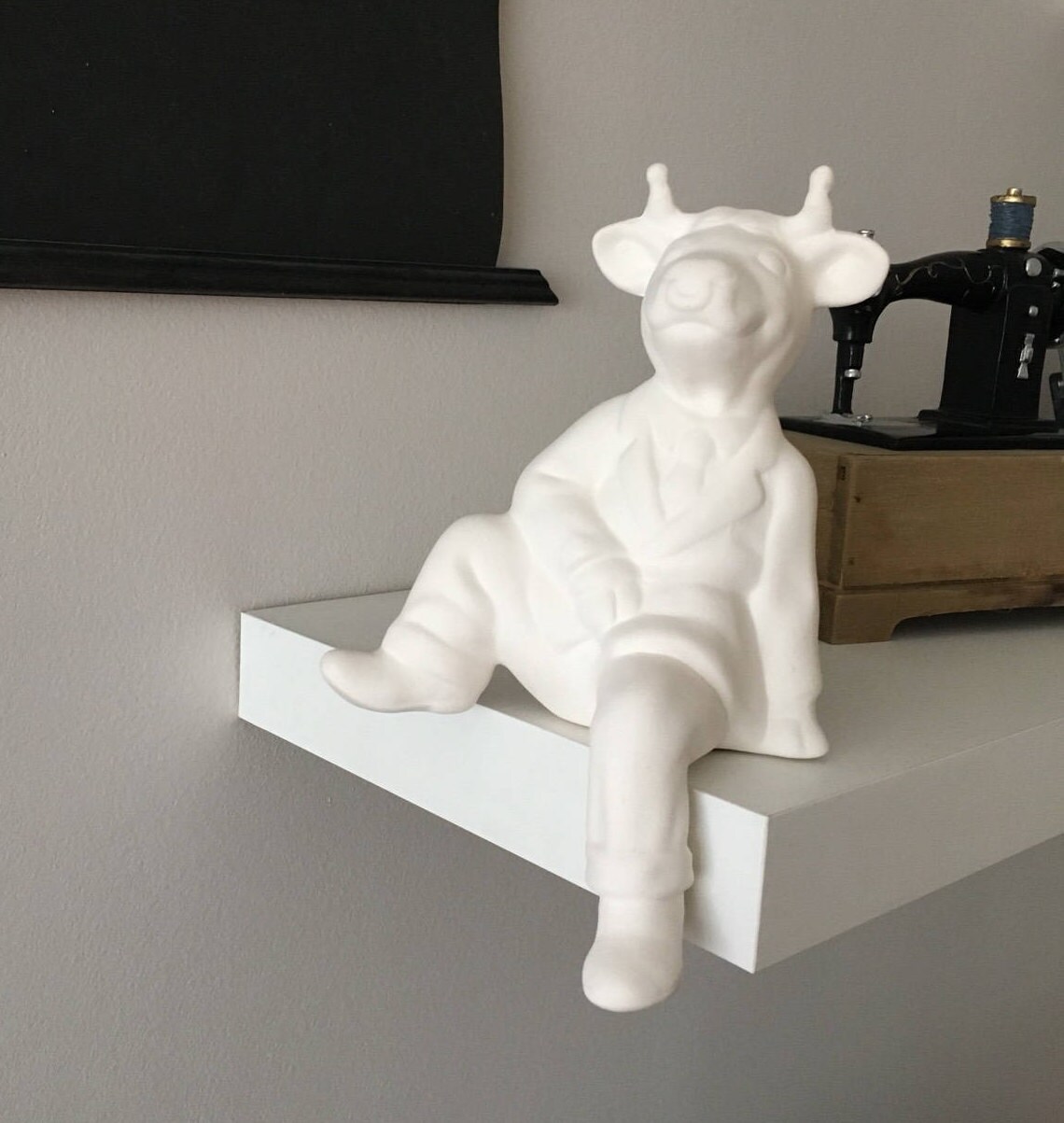 Halloween Decor Cow Figurine Ceramic Cow Ready to Paint Etsy