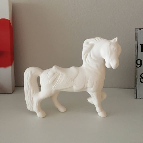 Ceramic Horse Figure, Ready to Paint, Handmade Sculpture