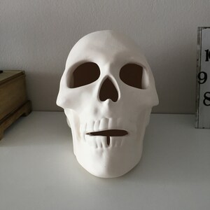 Cráneo humano, cráneo de cerámica, cráneo sin terminar, listo para pintar, bizcocho de cerámica, U-Paint, proyecto de bricolaje, cráneo de Halloween, idea de regalo, decoración del hogar imagen 2