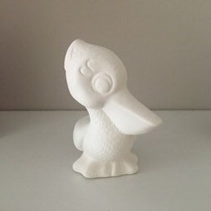 Pelícano para pintar: figura de pelícano de cerámica, manualidad lista para pintar, regalo único para amantes del arte y la decoración del hogar