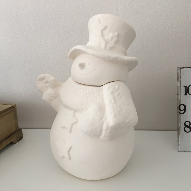 Christmas Decor Ready to Paint Ceramic Snowman Decor Etsy