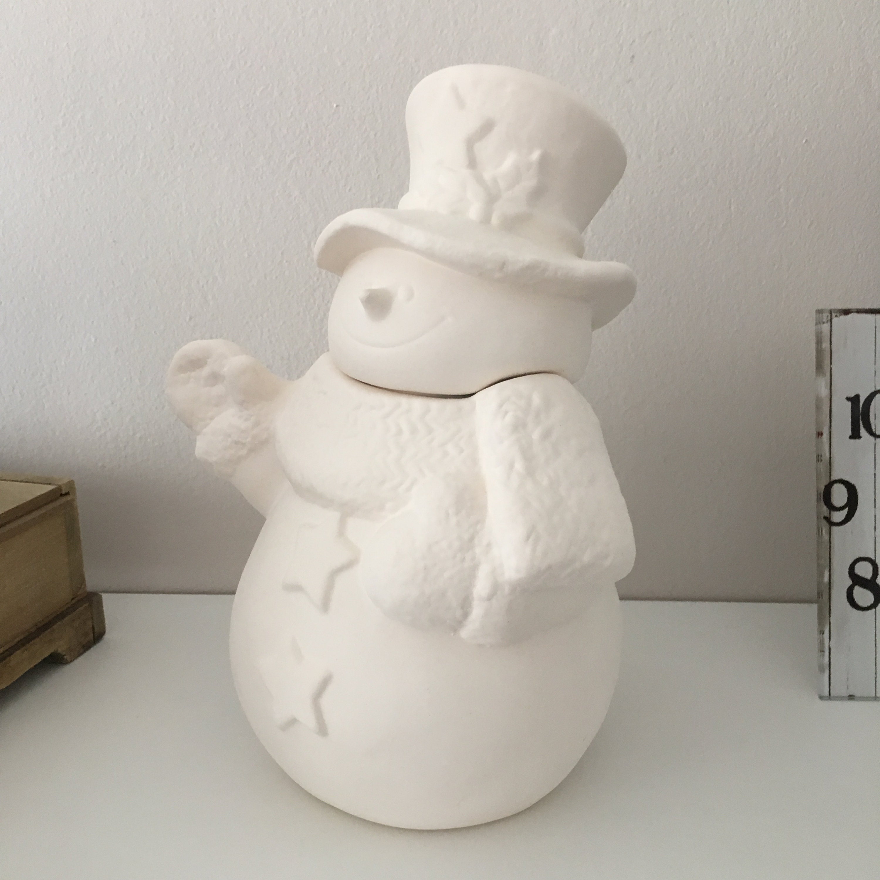 Christmas Decor Ready to Paint Ceramic Snowman Decor Etsy