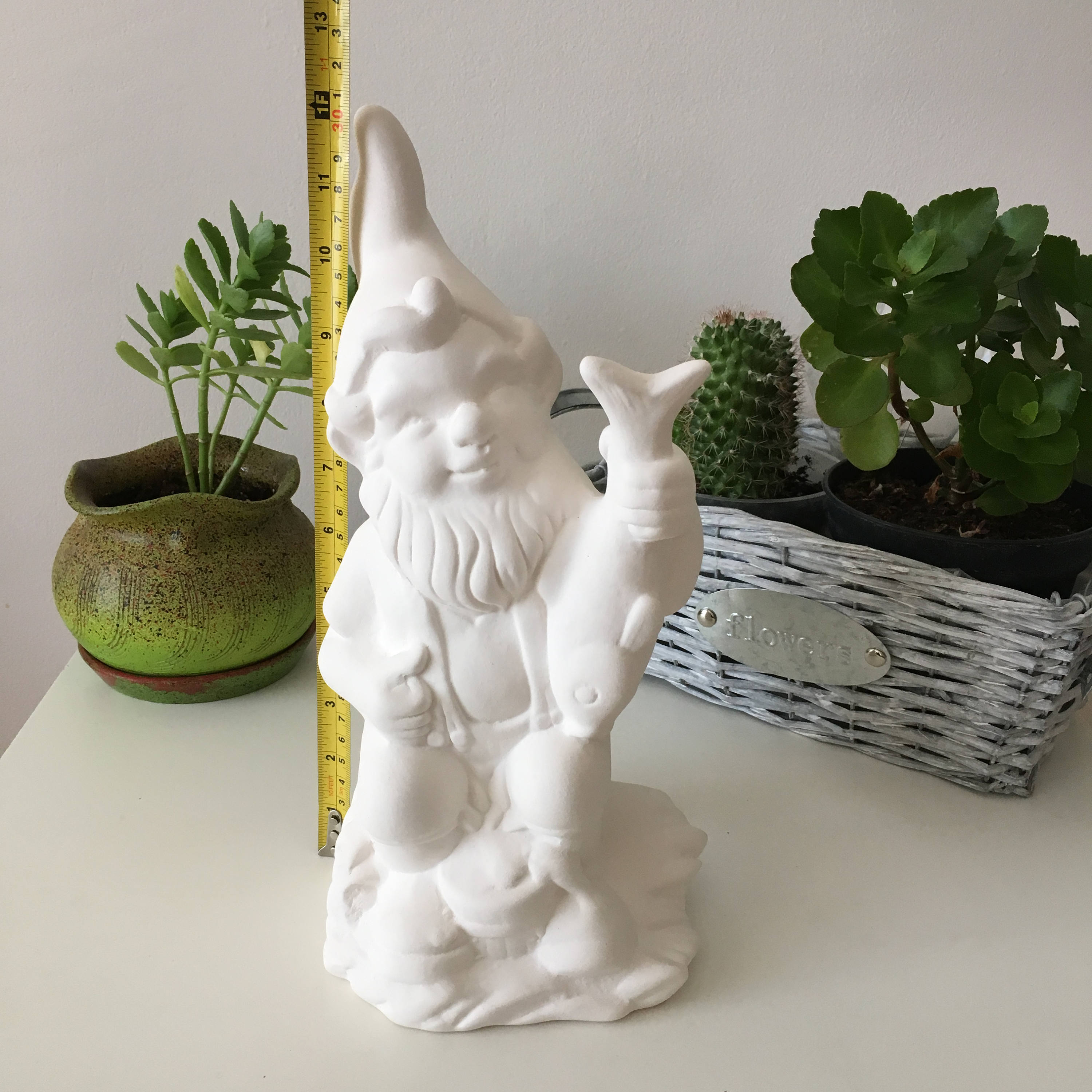 Ready to Paint Garden Gnome Ceramic Fisherman Statue Garden Etsy UK