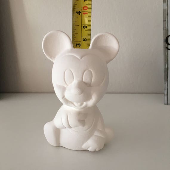 陶器製素焼きミッキーマウスミニチュア塗装済みフィギュアディズニー