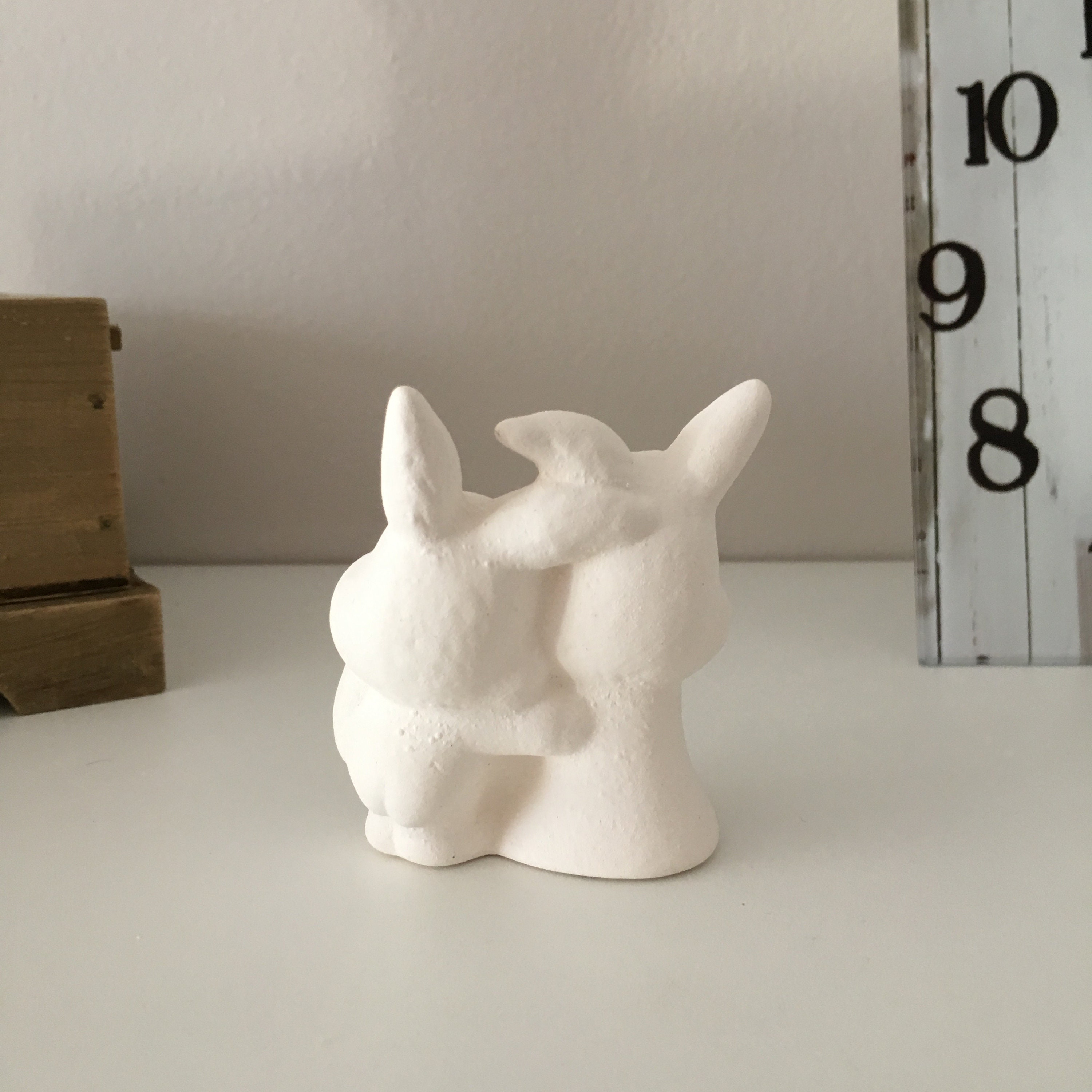 Ceramic Pair of Rabbits Ready to Paint Ceramic Bunnies Etsy