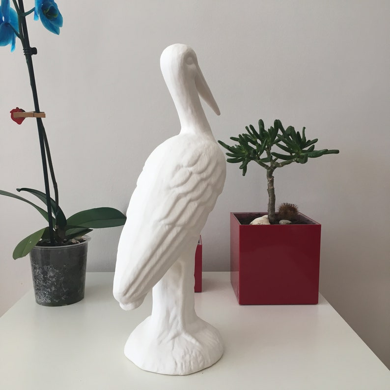 Ceramic Stork Statue Ready to Paint Garden Decor Outdoor Etsy
