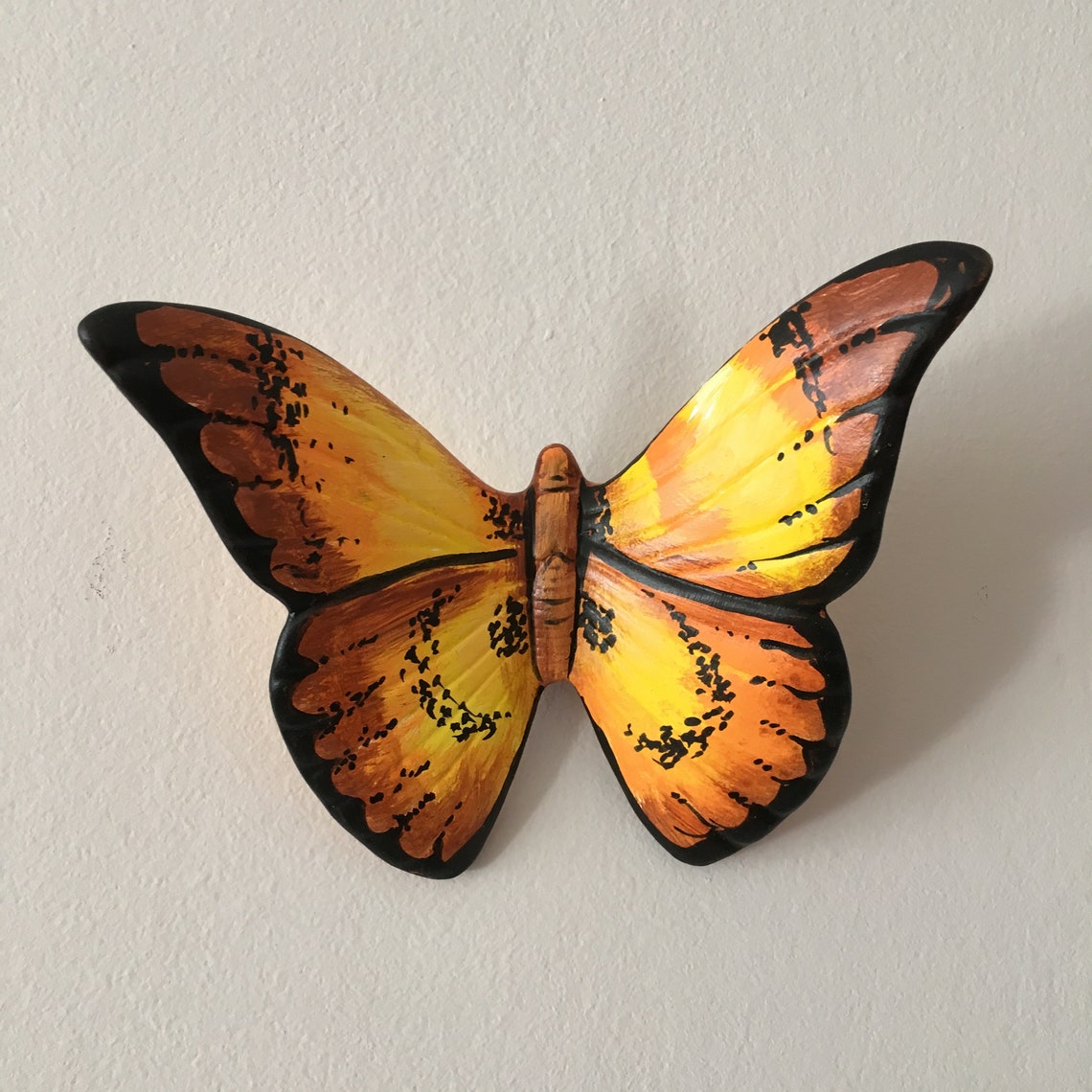 Painted Ceramic Butterfly Butterfly on Wall Handmade Etsy