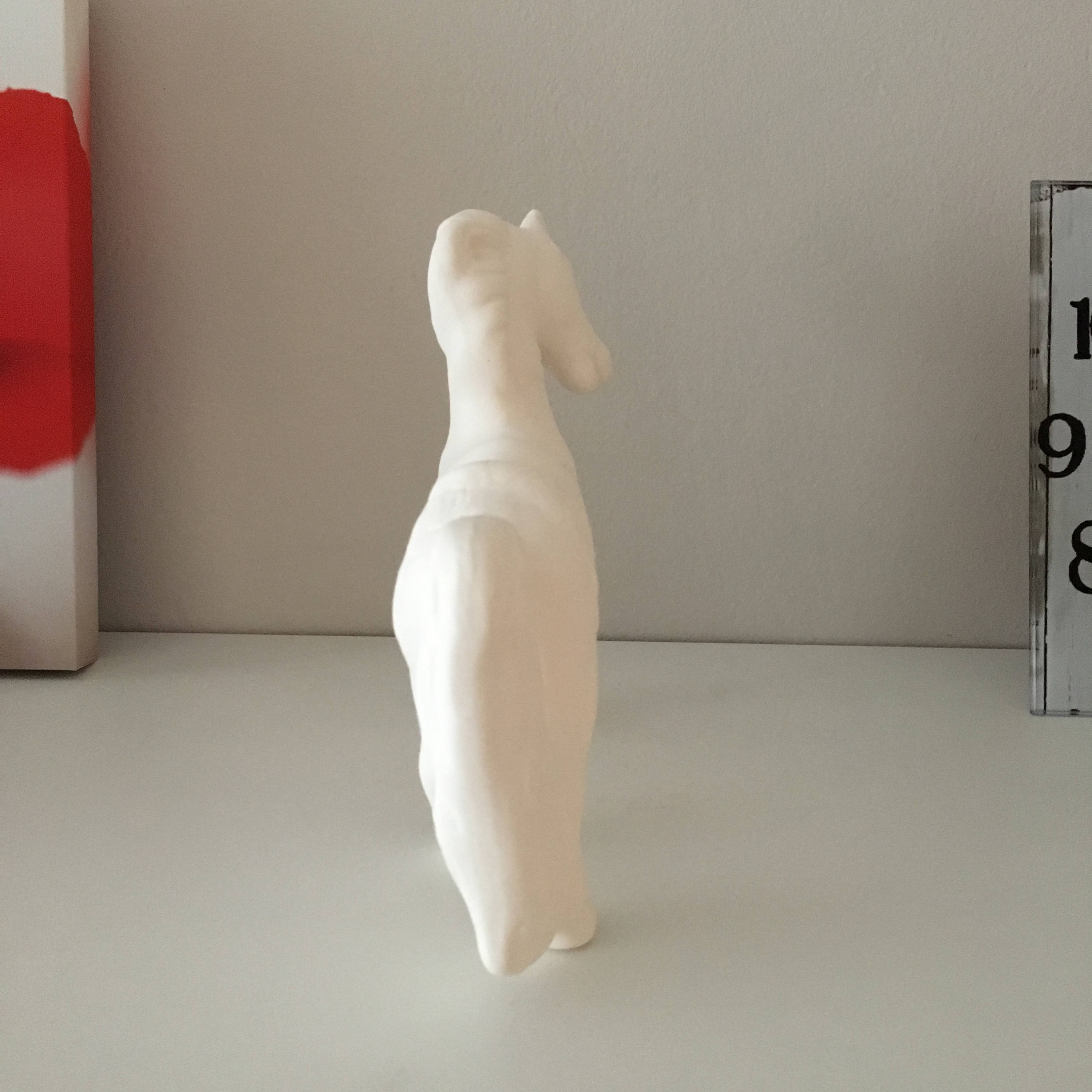 陶器の馬の置物、すぐに塗装可能、手作りの彫刻、美しい白い馬、馬、未