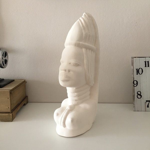 African Bust, Ready to Paint, Ceramic Sculpture, Bust Statue, Home Decor, Unique Gifts, Ceramic African Woman, Vintage Woman, African Statue