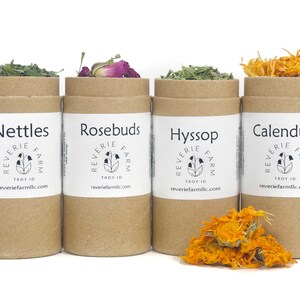 Wellness Herbs Gift- DELIGHT to pamper,relax,nurture: Rosebuds, Calendula, Hyssop, Nettles, eco-friendly recyclable sustainable USA grown