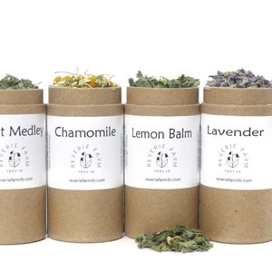 Calming Herb Gift Set: Lavender, Chamomile, Mint, Lemon Balm - USA Grown