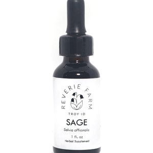 Sage Tincture, sustainable USA grown Salvia officinalis root, official garden sage