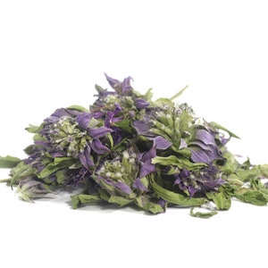 Lemon Bergamot Flowering Tops, dried organic Monarda citriodora herb