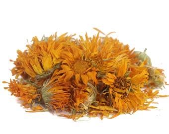 Dried Calendula flowers, Calendula officinalis sustainable USA grown