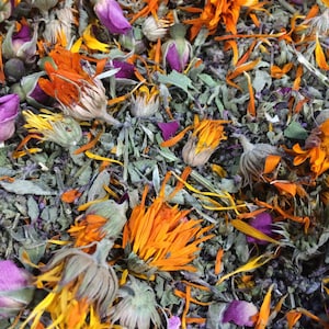 Tulsi Love, Herbal Tea with Tulsi, Holy Basil, Rosebuds, Calendula, Stevia sustainable USA grown