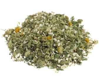 Dried Feverfew herb, Tanacetum parthenium sustainable USA grown