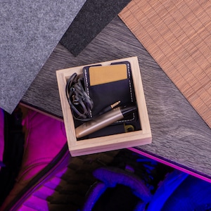 Wooden catchall tray, valet organizer, office desk square tray, entryway trinket