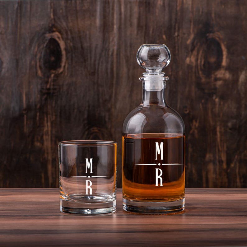 Personalized Whiskey Decanter Set: Engraved Glass, Birthday Gift - Etsy