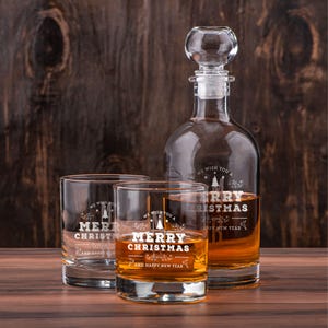 Benutzerdefinierte Whiskygläser & Dekanter-Set, graviertes Dekanter-Set, Jubiläumsgeschenk, Trauzeuge Geschenk, Papa Geschenk
