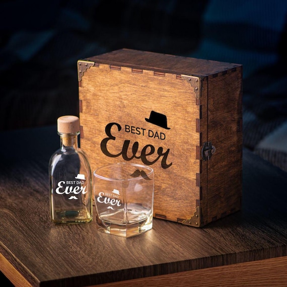 Custom This Awesome Dad Belongs To Kids Names Whiskey Gift Set