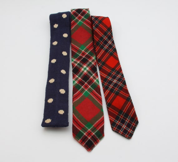 Lot of 3 Vintage 1940s, 1950s, 1960s Neckties - image 1