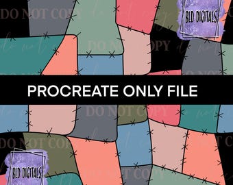 Stitch- Patchwork pattern -  procreate file includes all layers and a PNG