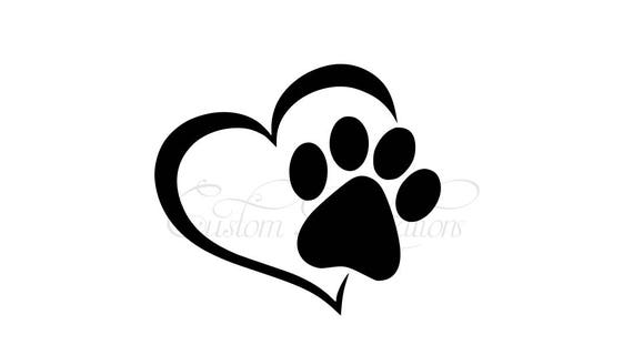 Download Open Heart Paw Print SVG File | Etsy
