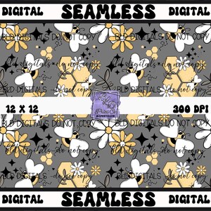 The cutest busy bees  : Seamless PNG Digital File