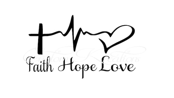 Download Faith_Hope_Love Cross Heart Beat SVG File | Etsy
