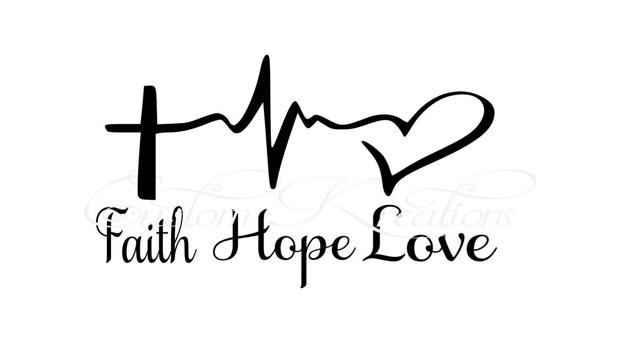 Download Faith_Hope_Love Cross Heart Beat SVG File | Etsy