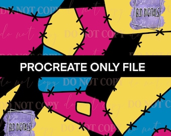 Stitch- Patchwork pattern -  procreate file includes all layers and PNG