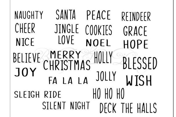 Download Free Rae Dunn Inspired Christmas Holiday Words 25 Svg File Only Etsy SVG DXF Cut File
