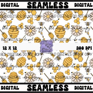 The cutest busy bees  : Seamless PNG Digital File