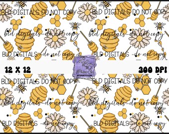 The cutest busy bees  : Seamless PNG Digital File