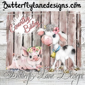 Country Baby Cute Country Cow & Pig  PNG.