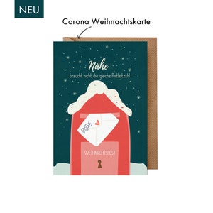 Karte Weihnachten: Weihnachtskarte " Nähe und Weihnachtspost" | Recyclingpapier