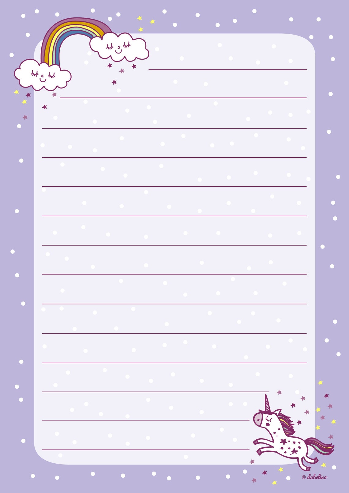 Einhorn-Briefpapier für Kinder: DIN A5 25 Blatt | Etsy