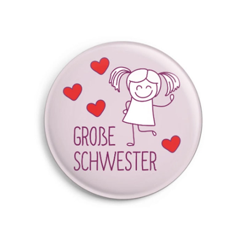 Button: Große Schwester Geschenk zur Geburt inkl. Karte afbeelding 1