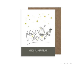 Sympathy card for animals (eco, pet, cat, dog)
