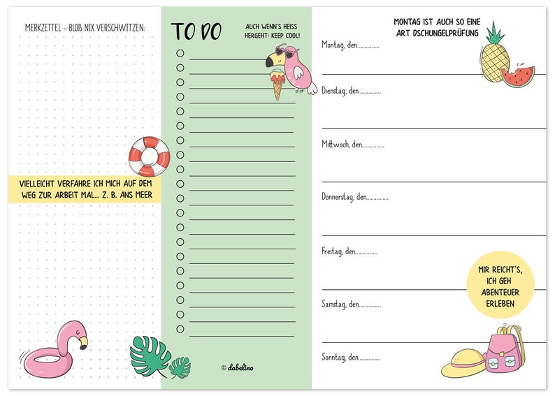 Weekly Planner A4 Flamingo To Do List, Block image 2