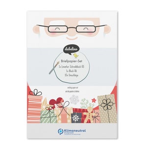 Kinder-Briefpapier und Malblock-Set: Wunschzettel / Weihnachtsmann / Nikolaus (A5, liniert, mit Umschlägen)