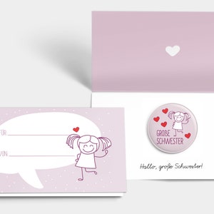 Button: Big Sister Gift for birth incl. card image 2