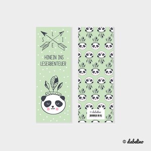 Set of 6 panda bookmarks for children (party favors for boys and girls)