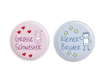 Button Set: Big Sister + Little Brother | Gift